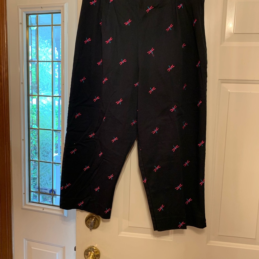 Richard Black Pants with Pink Embroidery